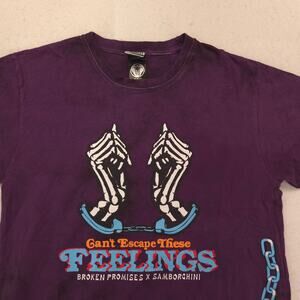 Broken Promises Crew Neck Graphic Short Sleeve T Shirt Adult Mens Size S Purple